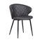 Armen Living Ava Contemporary Dining Chair in Black Powder Coated Finish and Gray Faux Leather LCAVSIBLGR - alternate 1